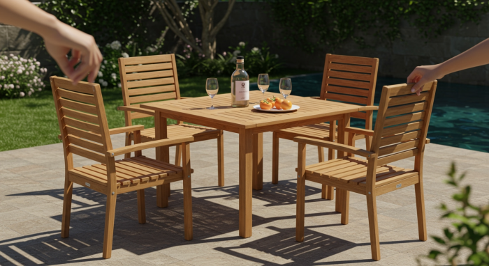 4 persoons buiten diner set
