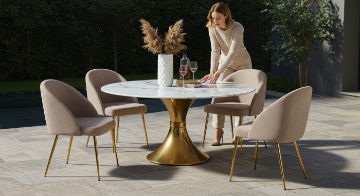 Velvet eetstoelen